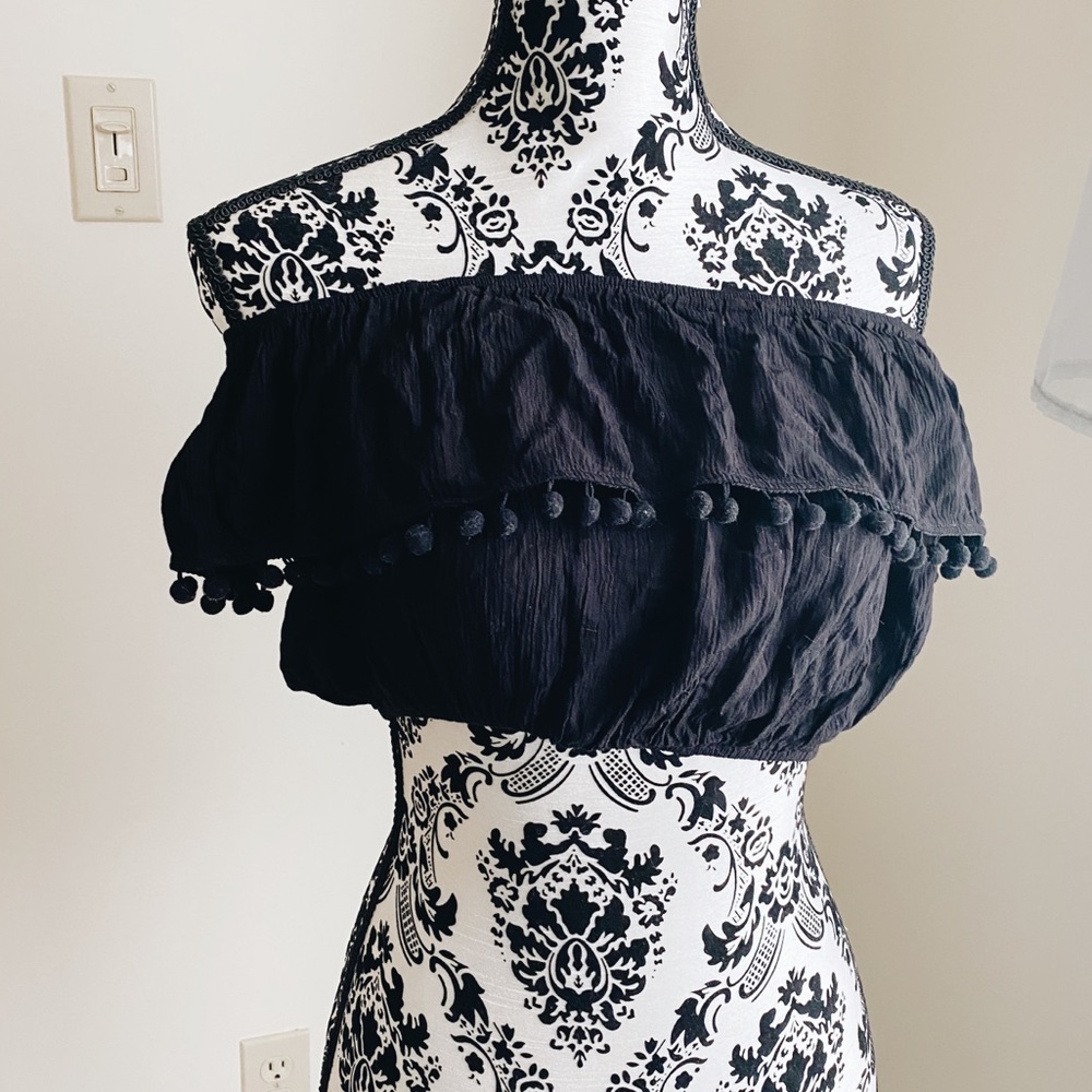 topshop strapless crop top